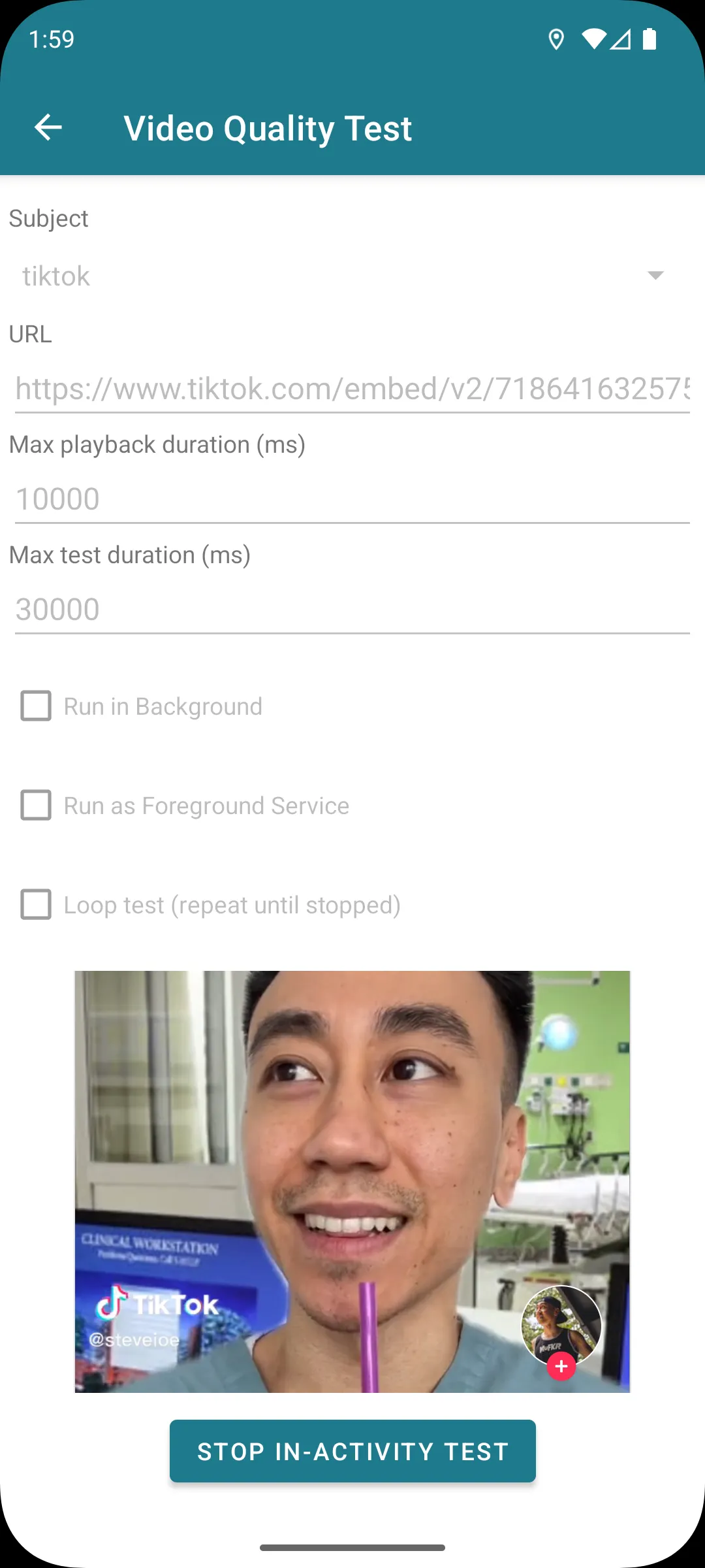 Real Streaming Tests