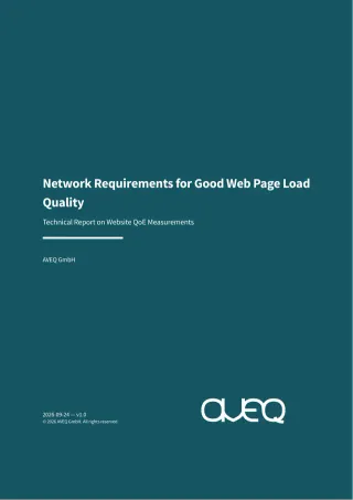 Cover of Network Requirements for Good Web Page Load Quality
